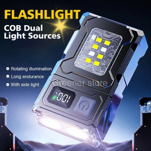 USB Ricaricabile LED Torcia elettrica Multifunzione Magnete Luminoso COB Luce - Imagen 1 de 13
