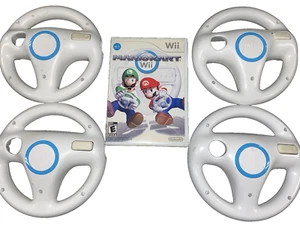Mario Kart Wii (Nintendo, 2008) TESTED Plus 4 OEM Steering Wheels - Picture 1 of 7