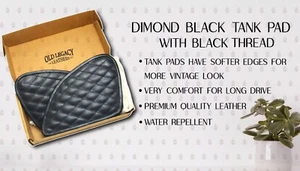 BLACK "TANK KNEE PAD CROSS STITCHED THREAD Fit For ROYAL ENFIELD HIMALAYAN 411" - Picture 1 of 7