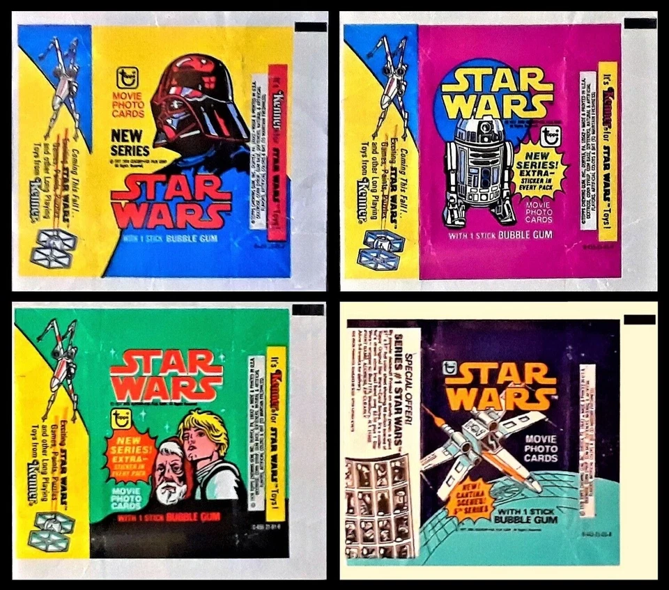 1977 Topps Star Wars - Series 2, 3, 4 & 5 Wax Wrappers (One Each) - EXCELLENT - Image 1 of 1