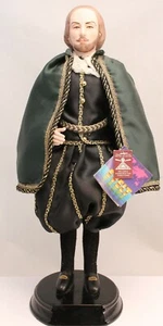 Estatuilla William Shakespeare 13 pulgadas de Hellenic Handcrafted Creations base de madera - Imagen 1 de 10