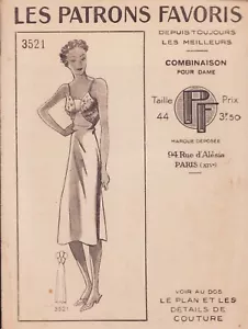 Vintage FRENCH Sewing Pattern - Slip - Bust 38 - Picture 1 of 2