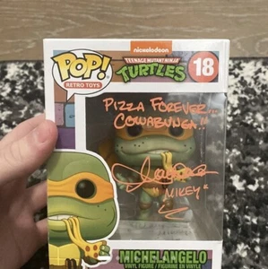 Funko Pop! Vinyl:Teenage Mutant Ninja Turtles-Michelangelo #18 Signed with COA - Picture 1 of 8