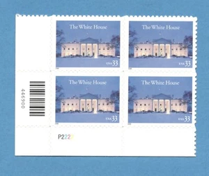 Sc # 3445 ~ Plate # Block ~ 33 cent White House, 200th Anniversary Issue - Picture 1 of 1