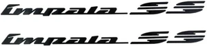 2Pcs 94-96 Impala Ss Rear Quarter Panel Emblem Letter Badge Sticker Decal Black - Picture 1 of 4