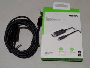Belkin Connect USB-C to DisPlayPort 1.4 Cable 2m 8K 60Hz / 4K 144Hz - Black - Picture 1 of 1