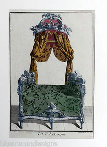Delafosse 1770 Lit a la Turque Möbelentwurf Türkisches Bett Tagesbett Himmelbett - Picture 1 of 2