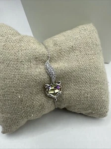 Sterling Silver Crystal Foxy Fox Bracelet Adjustable 6.25-7.25” - Picture 1 of 7