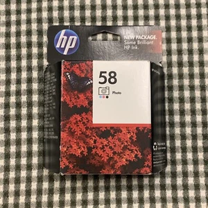 NEW EXP HP 58 C6658AN Genuine Photo Tri-Color Inkjet Print Cartridge Sealed INK - Photo 1/5