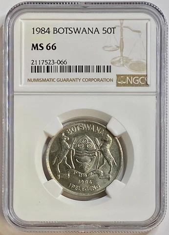 1984 BOTSWANA 50 THEBE UNC NGC MS 66 FINEST KNOWN WORLDWIDE Cover