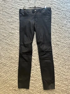 Massimo Dutti black leather pants Size M butter soft skinny straight - Picture 1 of 5