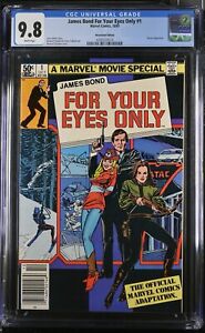 🔥 James Bond For Your Eyes Only #1 CGC 9.8 NEWSSTAND 1981 Marvel Movie Adaption