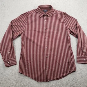 Banana Republic Shirt Mens 16-16 1/2 Brown Striped Button Up Long Sleeve Classic - Picture 1 of 14