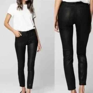 BlankNYC Pants Size 25 Womens Black Faux Leather Skinny Side Zip - Picture 1 of 11