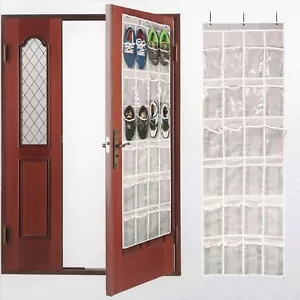 24 Over The Door Shoes Organizer Rack Hanging Storage Holder Hanger Bag Closet - Picture 1 of 9