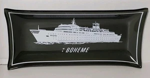 Vintage MS Boheme Cruise Ship Glass Trinket Dish Tray Souvenir Collectible - Picture 1 of 7