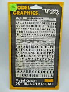 Woodland Scenics Model Graphics MG718 - Condensed Roman R.R. Black - Picture 1 of 3