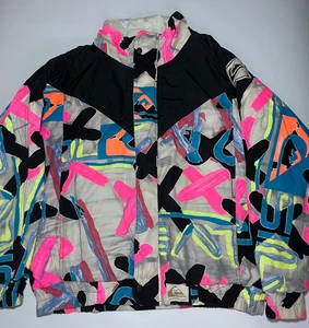 Chaqueta de esquí Quiksilver vintage años 80 90 neón abstracto surflex nailon rara Australia - Imagen 1 de 13
