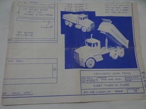 Toys and Joys - Kenworth Muldenkipper - ohne Tasche - Holzspielzeug Pläne - Bild 1 von 2