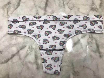 Tanga panty ropa interior grande estampado corazones mezcla algodón suave Foto 1 de 4