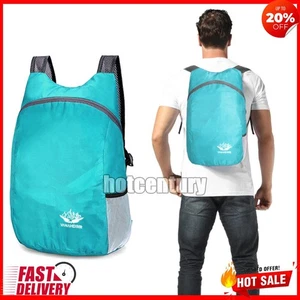 Foldable Backpack Outdoor Travel Waterproof Hiking Daypacks (Lake Blue) - Picture 1 of 11