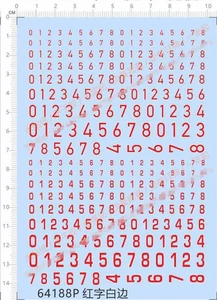 1/72 1/35 4-7mm Tiger Tank Panzer 0-9 numero rosso marcature decalcomania acqua bordo bianco - Foto 1 di 1