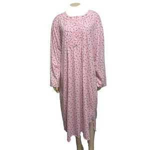 Camisón Secret Treasures 3XL Rosa Floral Pintuck Mezcla Algodón Mangas Largas - Imagen 1 de 6