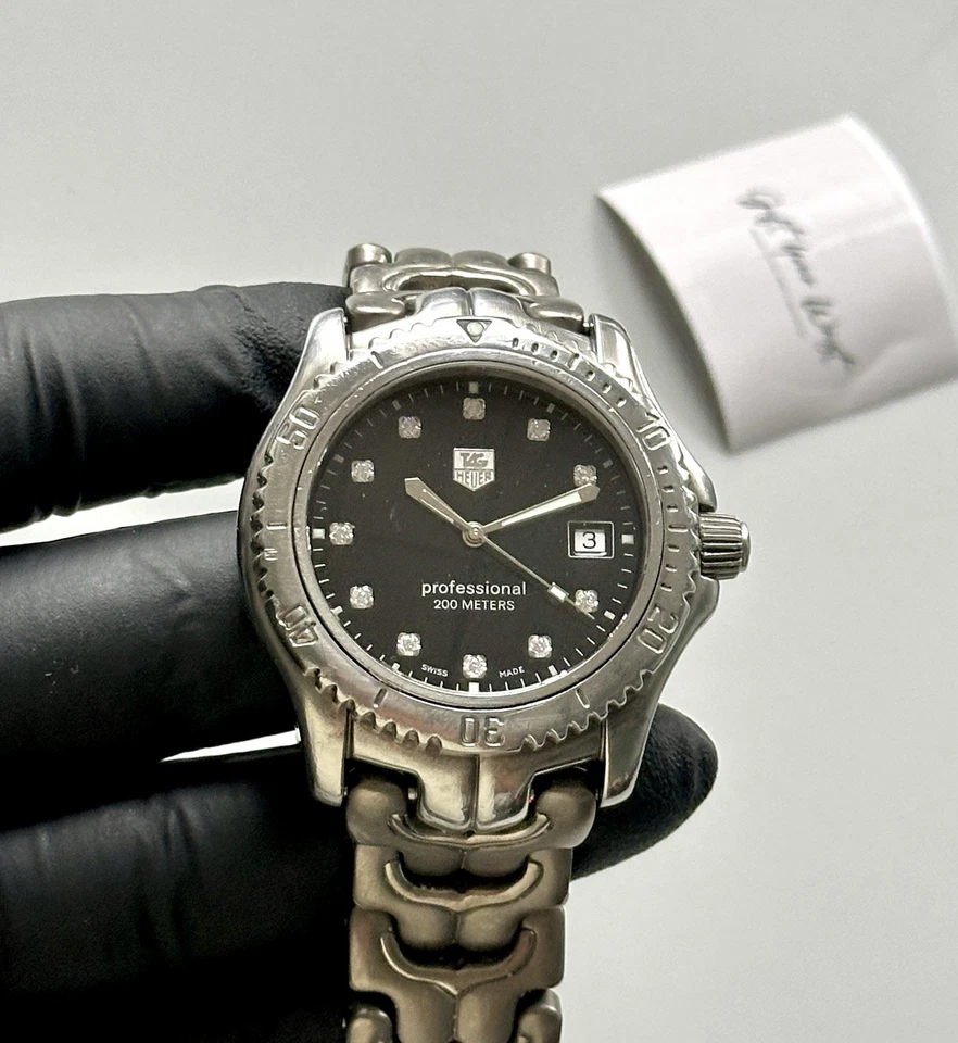 Reloj de lujo TAG Heuer Link Professional WT1115 esfera diamante SS 42 mm hecho en Suiza Foto 1 de 4