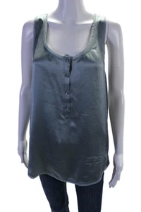 Diane Von Furstenberg Womens Silk Arista Sleeveless Tank Top Blue Size 12 - Picture 1 of 4