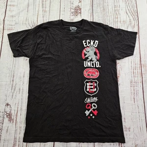 Ecko Unltd Black Short Sleeve Grapic Print Cotton T-Shirt Men's L - Picture 1 of 7