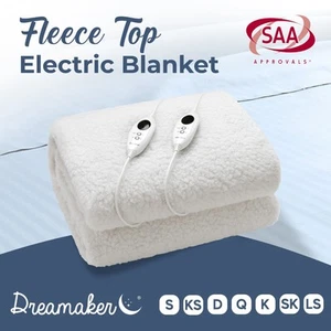 350GSM Electric Blanket Fully Fitted Washable Heated Fleece Double Queen King - Picture 1 of 88