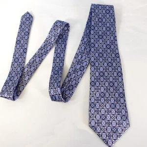 Neck Tie Mens Light Blue Silk Art Deco Print Fashion Party Suit Necktie STAFFORD - Picture 1 of 10