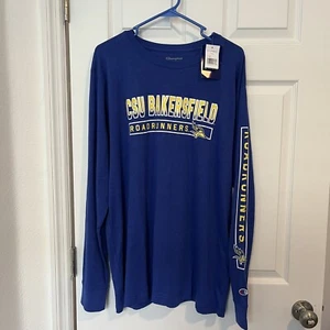 Camicia uomo manica lunga Cal State Bakersfield Roadrunners XL Champion blu NUOVA - Foto 1 di 3