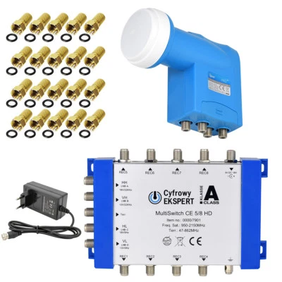 TechniSat Multischalter 5/8 Multiswitch + Opticum Quattro LNB HD ► 8 Teilnehmer  - Bild 1 von 4