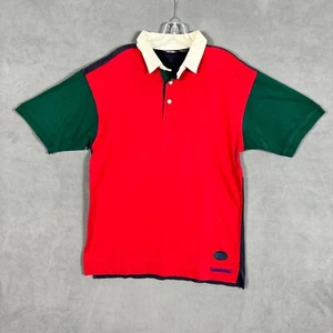 Vintage 90s Dockers Rugby Polo Shirt Mens L Color block Hip Hop Rare Excellent! - Picture 1 of 12