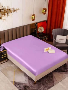 19 Momme Mulberry Silk Seamless Fitted Sheet 100% Nature Silk 12 Colors Sheet - Picture 1 of 69