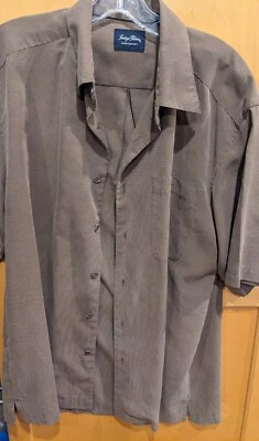 Indigo Palms Denim Co. Men’s Shirt short Sleeve Button Up Size Large brown - Image 1 of 4