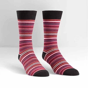 Sock It To Me Crew-Socken für Herren - schwarz & rot gestreift (UK 6-12) - Bild 1 von 1