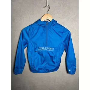 Starter Storm Star Blue Hooded Half Zip Windbreaker Jacket Kids Size Small - Picture 1 of 8