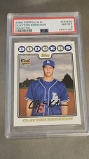2008 Topps Updates and Highlights Clayton Kershaw Gold Foil PSA 8