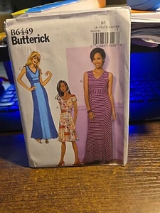 Butterick B6449 V-Neck or Scoop Neck Dress w Midriff Band 2 Sz Var 8-16 - Picture 1 of 2
