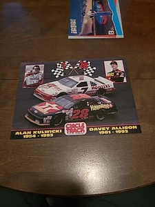 Nice 1994 Alan Kulwicki Davey Allison #7 #28 8x10" Rememberance Hero Card - Picture 1 of 2