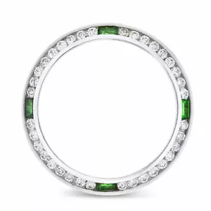 Damen 1CT Diamant Lünette 18KW für Rolex Date, Datejust, President mit Smaragden - Bild 1 von 6