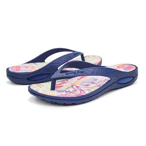 Women Spring Step Contilo Cushioned Flip Flop Thong Sandals - Navy Blue - Picture 1 of 6