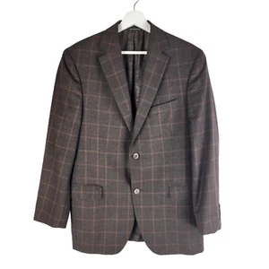 Jack Victor Collection Mens Valutowood Blazer Brown Check Lined Two Button 40R - Picture 1 of 10