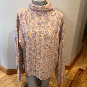 Hello Nite Pullover Langarm Größe L geräumig neu mit Etikett! Rosa Multi Stehkragen - Bild 1 von 8