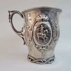 Victorian Ornate Christening Cup English Sterling Silver1851 London William Reid - Picture 1 of 7