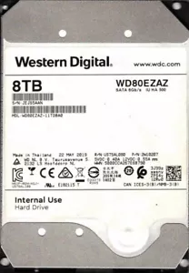 WD80EZAZ-11TDBA0 P/N: 2W10207 MAY 2019 Thailand Western Digital 8TB - Picture 1 of 2