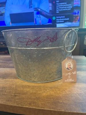 Raised On Dolly 12inch Dark Red Metal Bucket Official Brand - Image 1 of 3