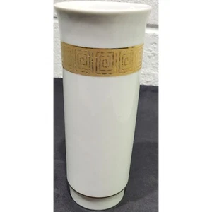 Jarrón Creidlitz Baviera Alemania adorno de oro blanco 7-3/4" - Imagen 1 de 6